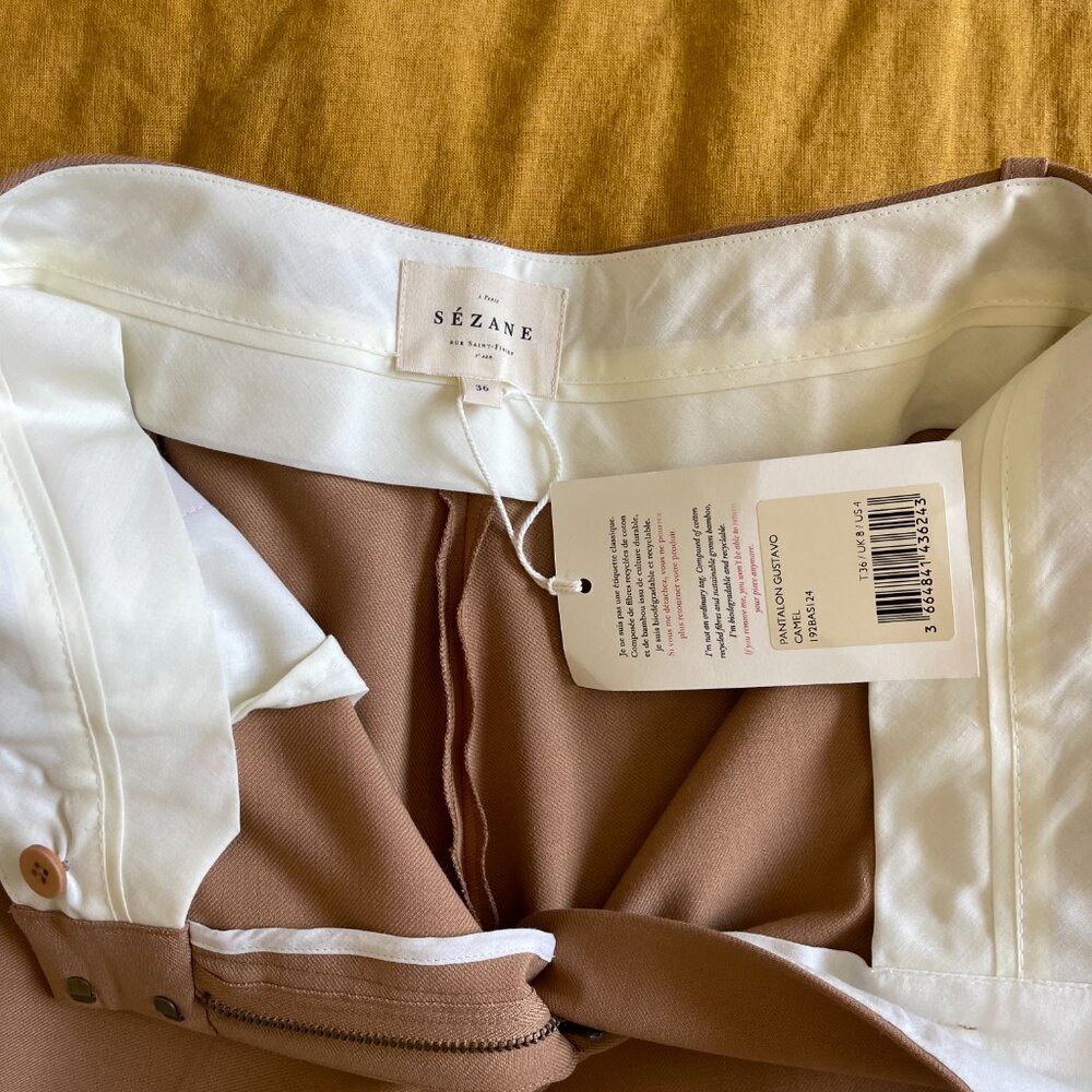 NWT Sezane Gustavo Trousers // Camel // Size 36 (US 4) - Picture 5 of 11